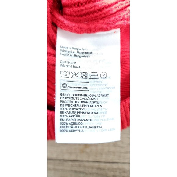 H&M Divided Red Cropped Sweater Women’s M – O-Ring Half Zip Ribbed Knit Y2K - Picture 4 of 6